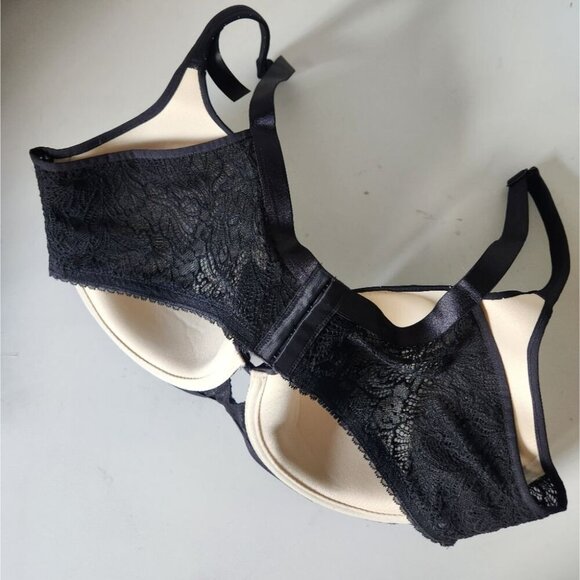 NWT DEESSE | Black Lace Polka Dot Bra Sz 46F - Picture 2 of 6